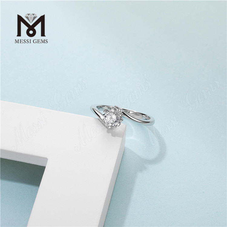 Messi Gemmae 1 carat moissanite iaspis 925 annuli argentei