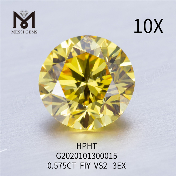 0.575ct FIY VS2 3EX Round lab adamantibus luteum fecit