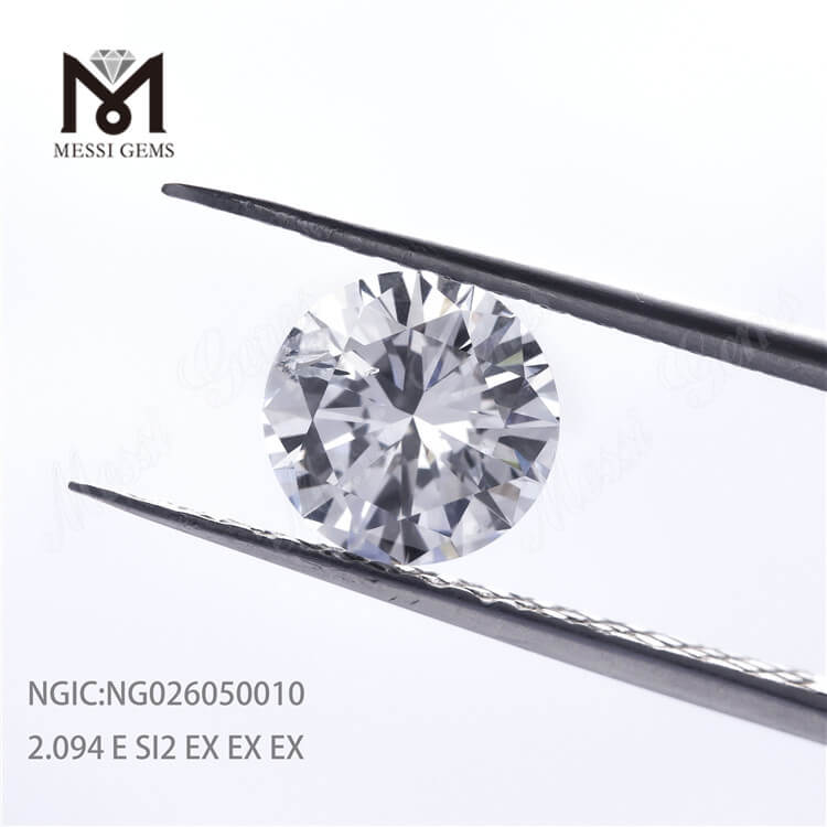 2.09ct E SI2 Lab Grown Diamonds Round Cut HPHT CVD NGIC Certificate