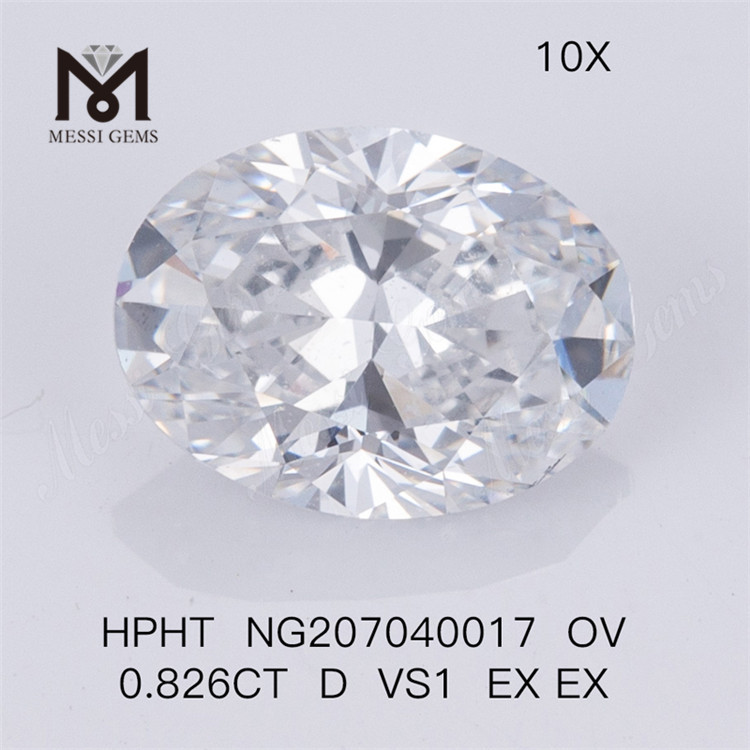 HPHT OV 0.826CT D VS1 EX EX Synthetica Diamond