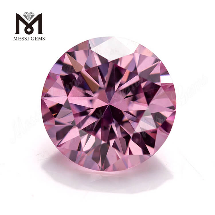 GRA Certificate Top quality 1Carat Wholesale Price pink Moisonite Round Shape gemstone for Jewelry