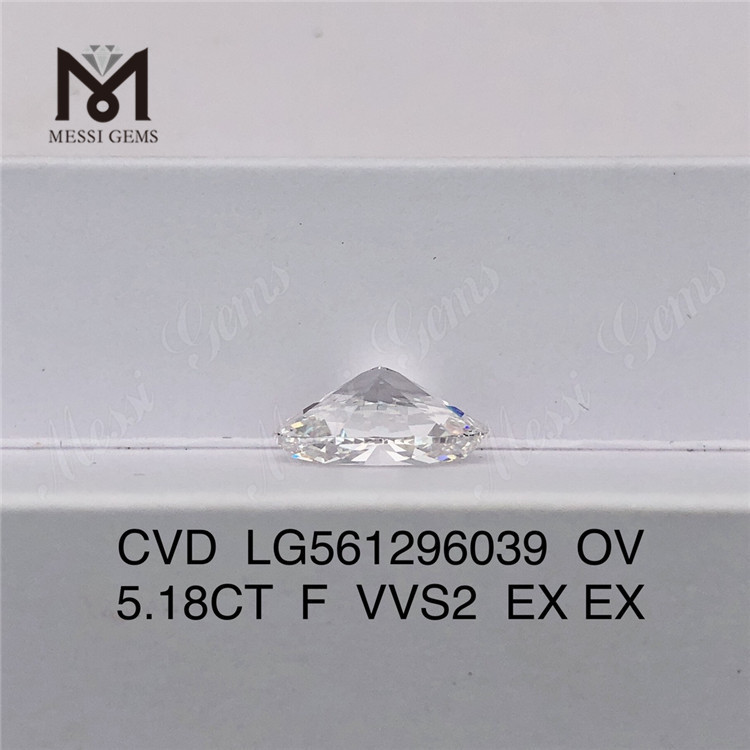 5.18CT OV F VVS2 EX EX LG561296039 lab adamas CVD grown 