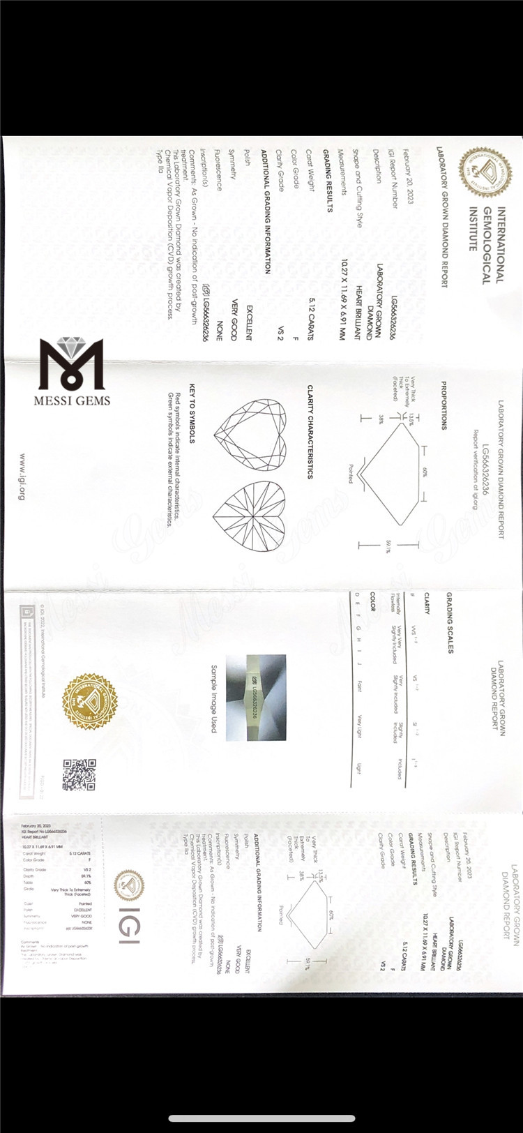 5.12ct cor lab diamond