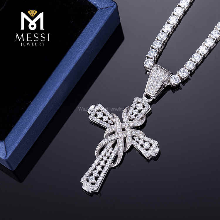 Rapper Moissanite hip Hop Cross Moissanite Argentum / aes / aes patris munera