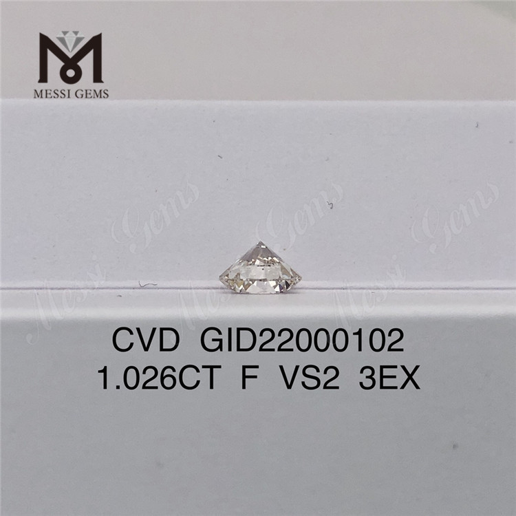 1.026CT F VS2 3EX Round solve Lab Diamond CVD