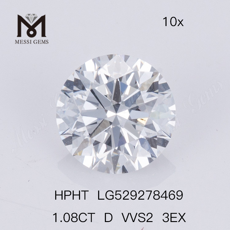 1.08ct D VVS2 3EX Round pretium pro lab crevit adamantibus