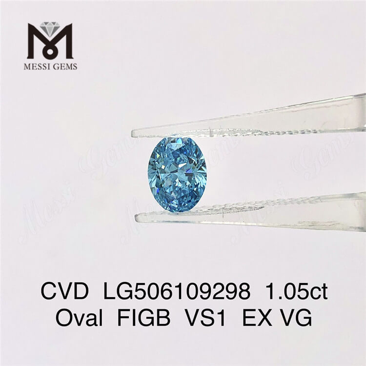 1.05ct Oval Cut VS1 Blue Lab crevit diamond