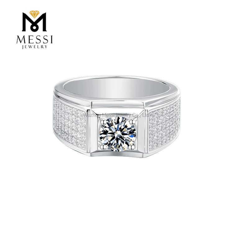 925 Sterling Silver Jewelry Man Ring in Silver Best Quality Moissanite Rings for Man