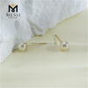 18K Aurum 4-5mm Elegans Bacca Inaures nuptiales pro Nuptiis