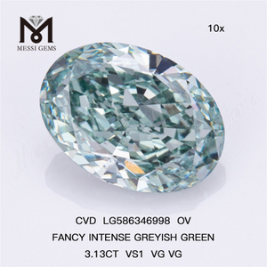 3ct Oval Fancy Green Diamond OV FRANCY GREYISH GREEN CVD LG586346998 