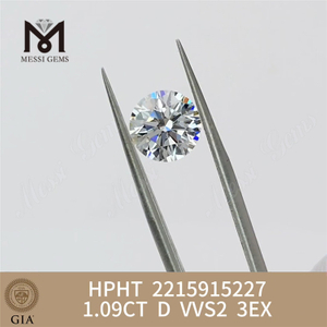 1.09CT D VVS2 3EX HPHT lab adamantibus excultus GIA 2215915227丨Messigems 