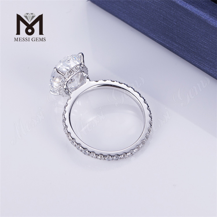 3.11ct Annulus ovalis Engagement 18k aurum 2g lab crevit annulus adamantinus