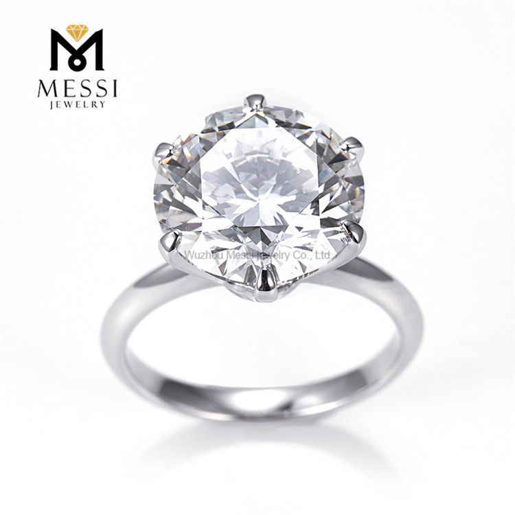 8ct magna carat 13mm synthetica adamantibus albis auri Solitaire Maximae Lab Grown Diamond Ring 