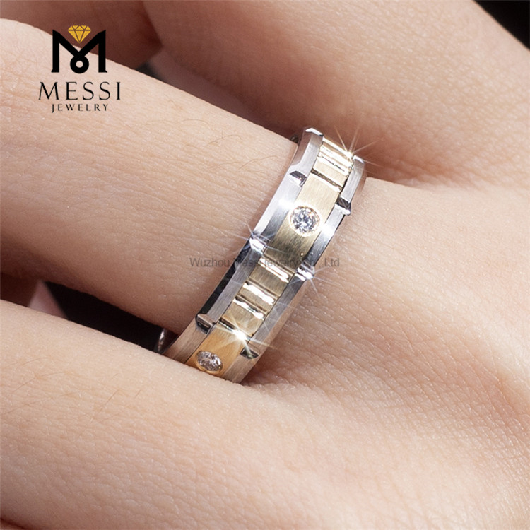 IGI lab adamas anulus 14k auri pugna nuptialis manus annuli mens anulos US9 #