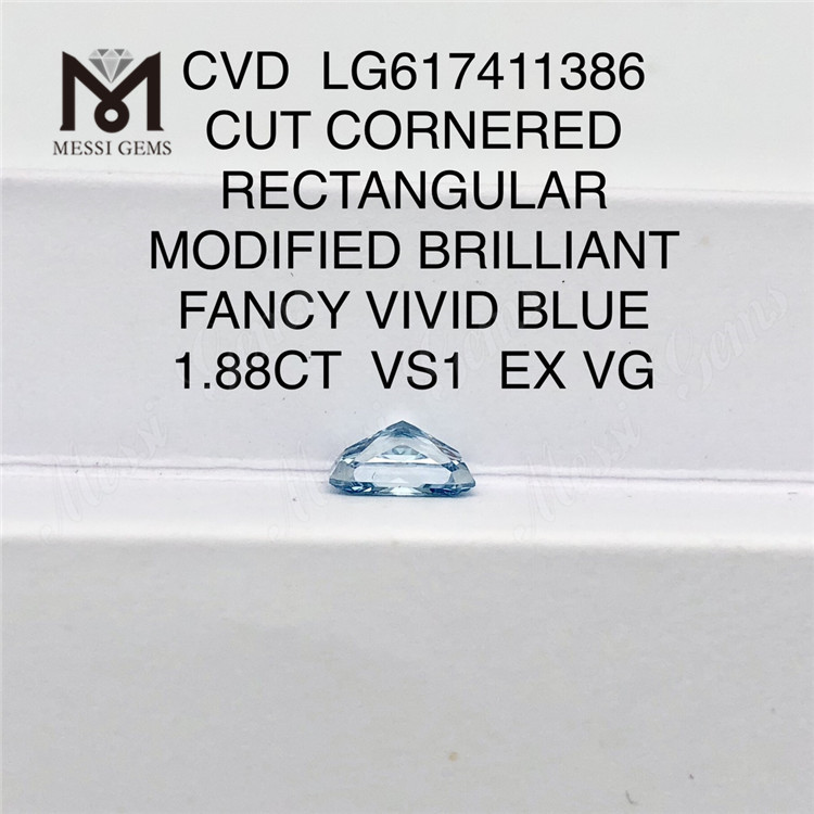 1.88CT VS1 EX VG CVD RECTANGULAR OPINIO VIVID CAERULEA ADAMANTIA LG617411386丨Messigems