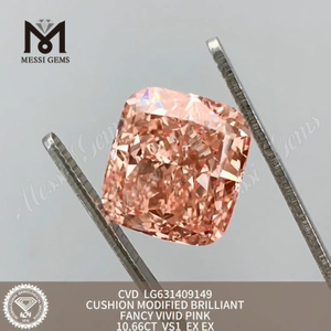 10.66ct vs1 lab adamas crevit Fancy rosea Cushion Modified egregie CVD diamond丨Messigems LG631409149