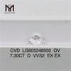 7.30CT Diamond Lab OV VVS2 D color CVD LG605348950丨Messigems