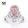 14k 18k Niveus Aurum Eco-Friendly Choice Lab Grown Diamond Pink Pear Shape Ring