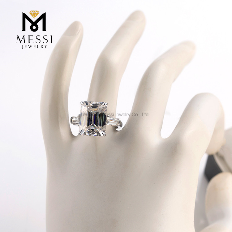 14k 18k aurum aurum tres lapides 4ct magna lab adamas smaragdus sectus 3 Diamond Ring
