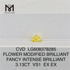 3.13ct VS1 Yellow Flos solve crevit Diamond CVD LG608378285 