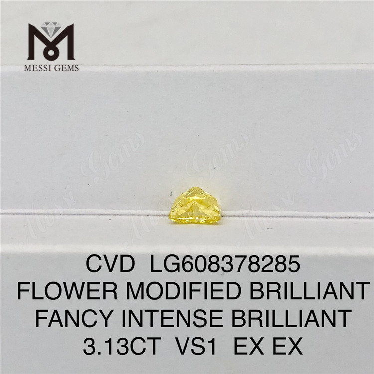3.13ct VS1 Yellow Flos solve crevit Diamond CVD LG608378285 
