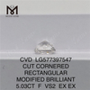 5.03ct rectangulum F VS2 Ex CVD Simulated Diamond Pectus LG577397547