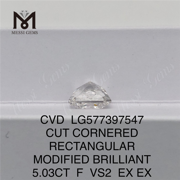 5.03ct rectangulum F VS2 Ex CVD Simulated Diamond Pectus LG577397547