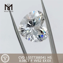 8.08ct F VVS2 Ex HS Cordis Figura CVD Fabricated Diamond LG577388541 丨 MESIGEMs