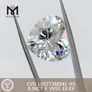 8.08ct F VVS2 Ex HS Cordis Figura CVD Fabricated Diamond LG577388541 丨 MESIGEMs