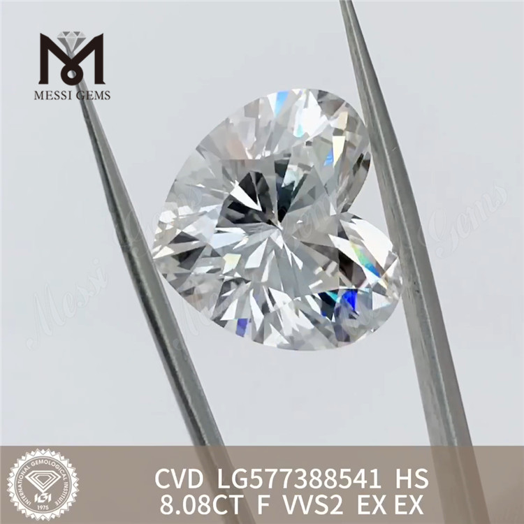 8.08ct F VVS2 Ex HS Cordis Figura CVD Fabricated Diamond LG577388541 丨 MESIGEMs