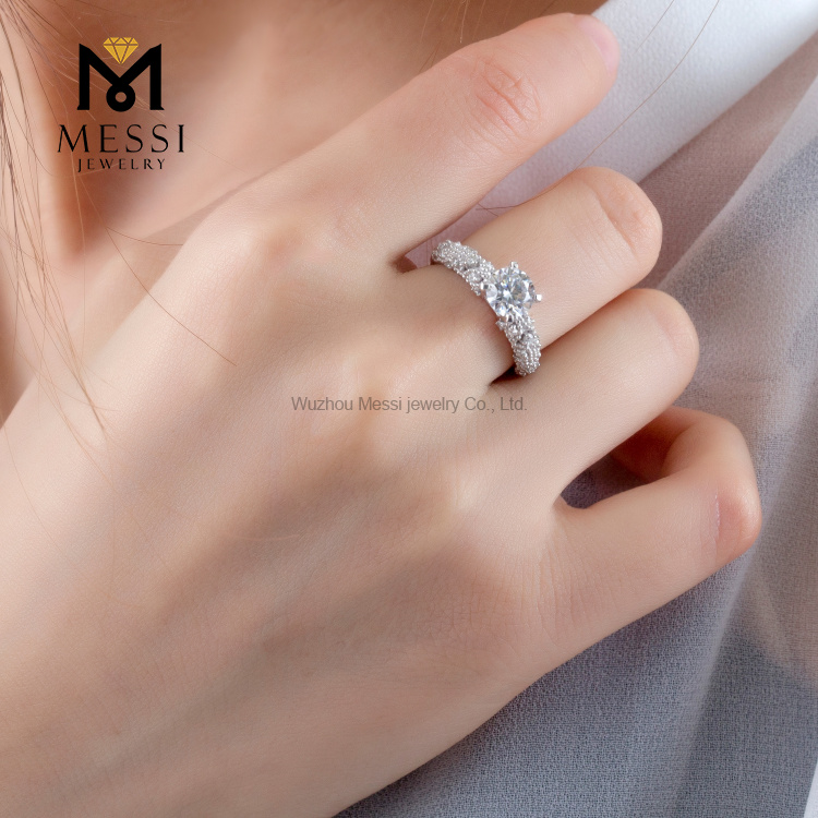 1 carat white gold 14K 18K latest women nuptial moissanite gold anulus