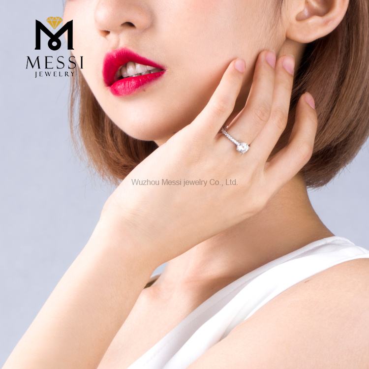 1 carat 18k annulus aureus moissanite pro mulieribus nuptialibus annulis