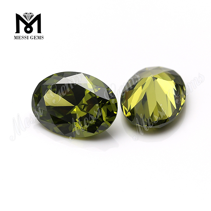 Oval cut 5x7mm Color fabula seu ignis Olivae cubicae zirconiae Heat