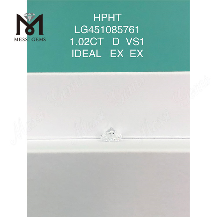 HPHT lab crevit iaspis 1.02ct D VS1 RD SPECIMEN Cut Grade