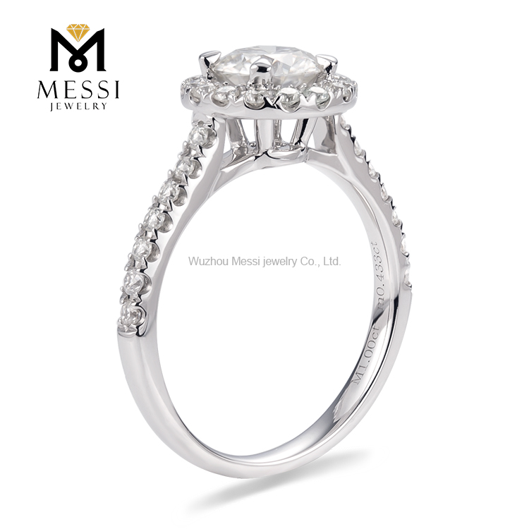 1.2 carat 18k annulos nuptiales moissanite anulum pro mulieribus