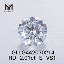 2.01 carat E VS1 Round cheap lab gemmis crevit adamas 3EX