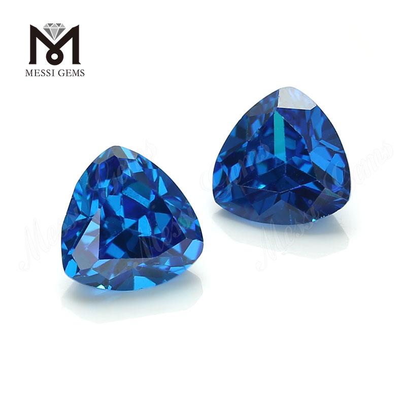 Quality trillion Shape 8*8mm Blue topazius CZ Cubicus Zirconia Stone Pretium