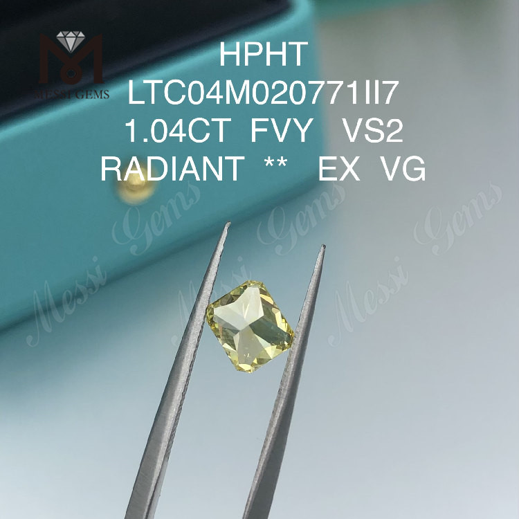 1.04ct luteum Lab crystallini radiantes VS2 Conscidisti \' 
