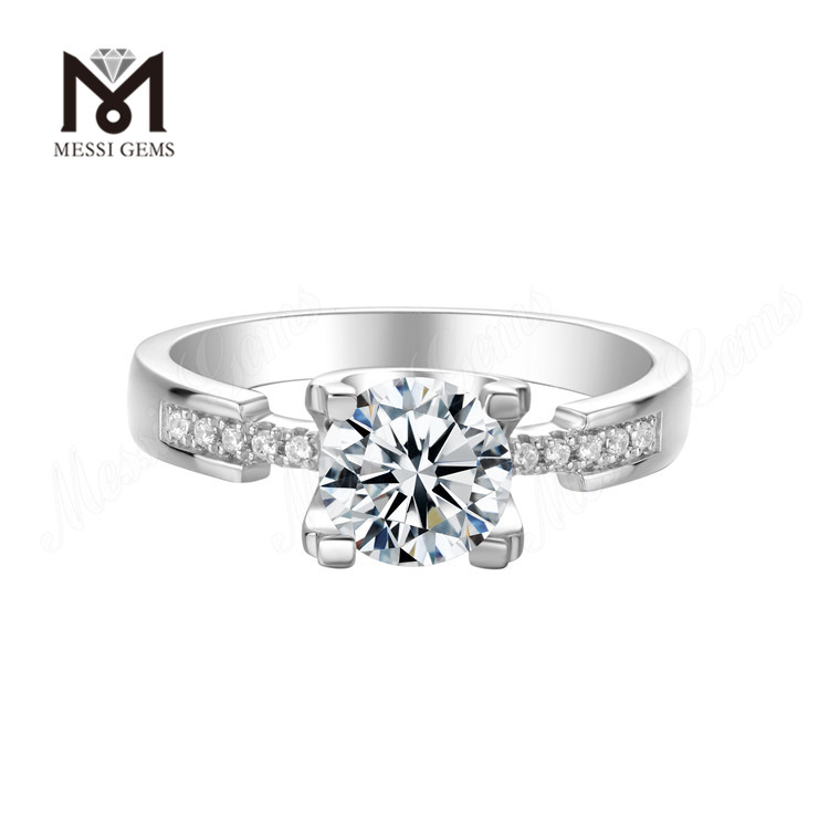 Wuzhou Factory Price Rings Manufacturer 925 Sterling Argentum Ring 1ct Moissanite Diamond Orbis