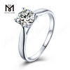 Messi Gemmae solitaire 1 carat moissanite adamas 925 anulus argenteus