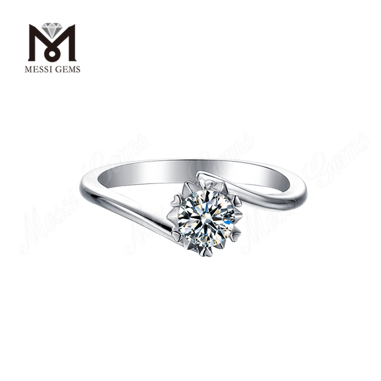 Messi Gemmae 1 carat moissanite iaspis 925 annuli argentei