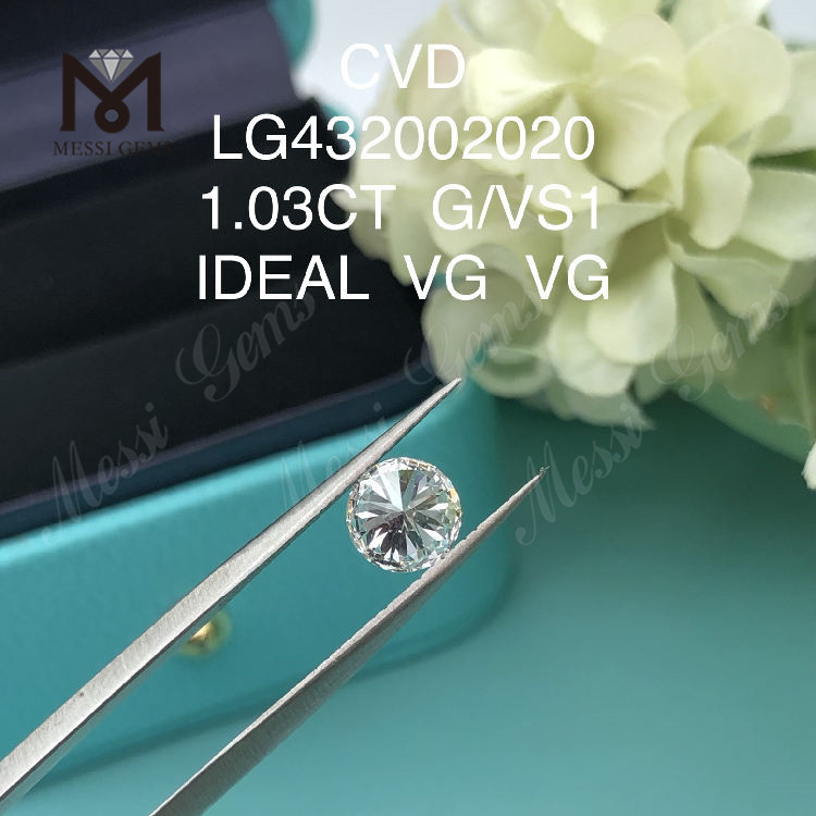 1.03 carat G/VS1 CVD Round lab crevit diamond