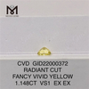 GID22000372 1.148CT CVD RADIANT CAESA VIVID FLAVIA VS1 EX EX Diamond Pectus