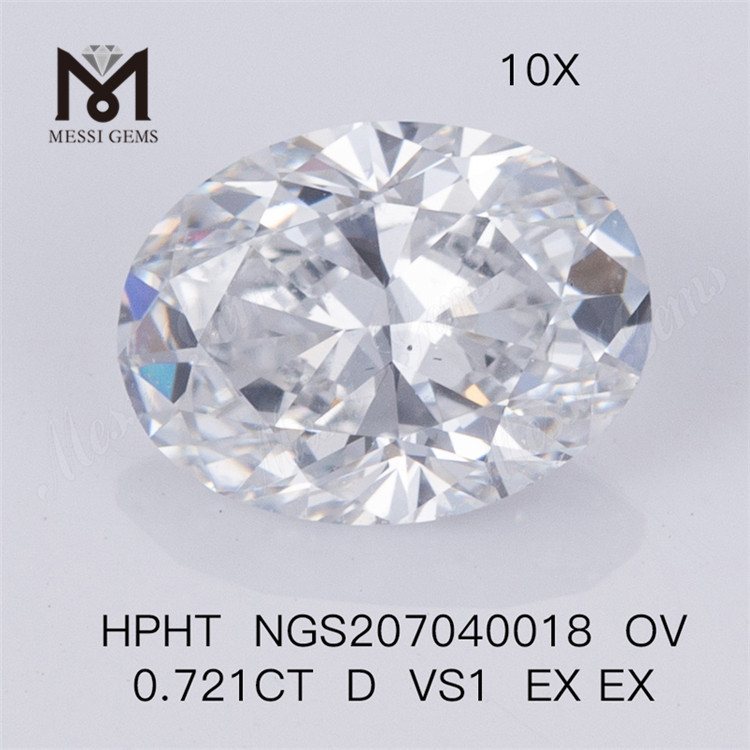 0.721CT OVAL CAESA HPHT D VS1 EX EX Lab Diamond