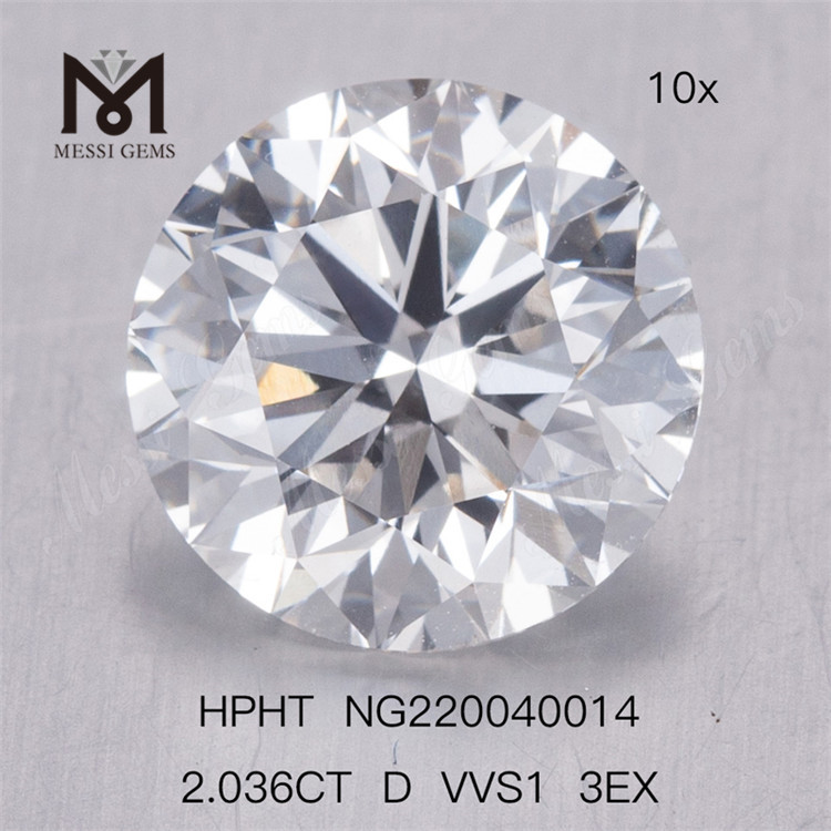 2.036CT HPHT lab diamond D VVS1 3EX