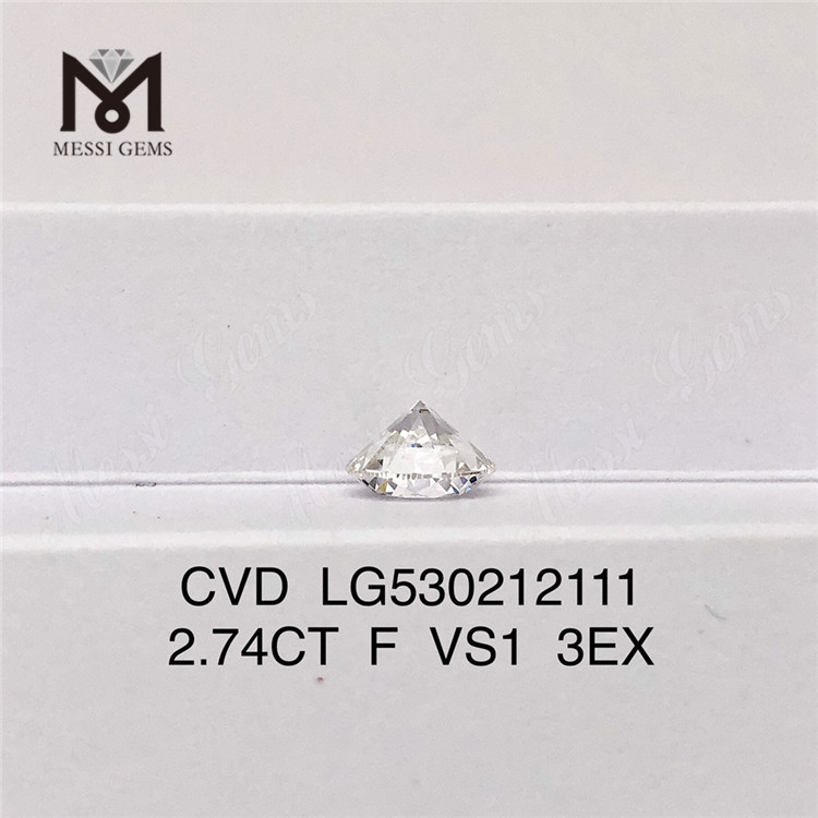 2.74CT F VS1 3EX Round Figura Synthetica Lab Grown Diamond Factory Price 
