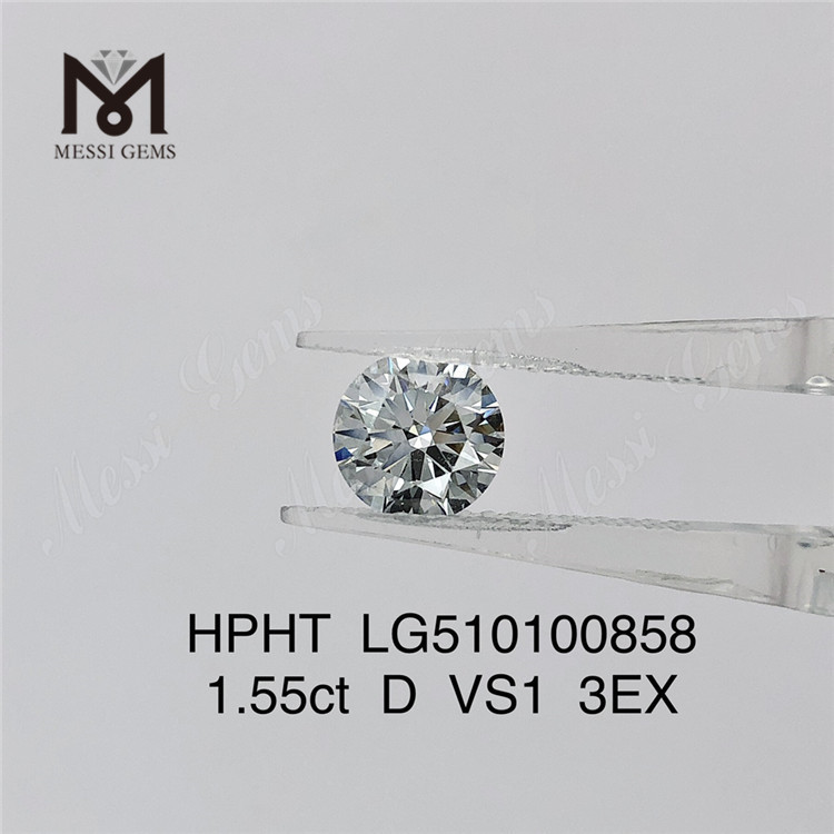1.55ct D VVS solutam HPHT Lab Diamond Sale Rotundus Figura 3ex Lab Diamond Sale
