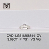 3.08ct F VS1 VG VG OVAL cvd synthetica adamas Quality IGI Certificate