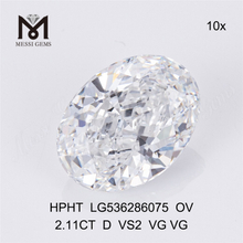 2.11ct D HPHT lab crystallini ovalibus hpht homo fecit crystallini Lupum pretium