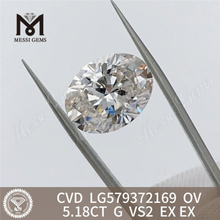 5.18CT OV figura G VS2 EX EX lab adamas ovalis CVD LG579372169